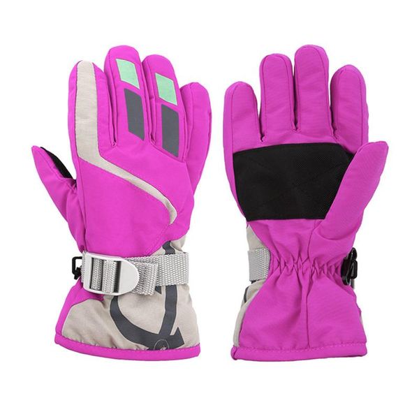 

five fingers gloves children kids boys girls mittens outdoor for winter warm waterproof windproof thick ski glove cartoon gloves#p30, Blue;gray