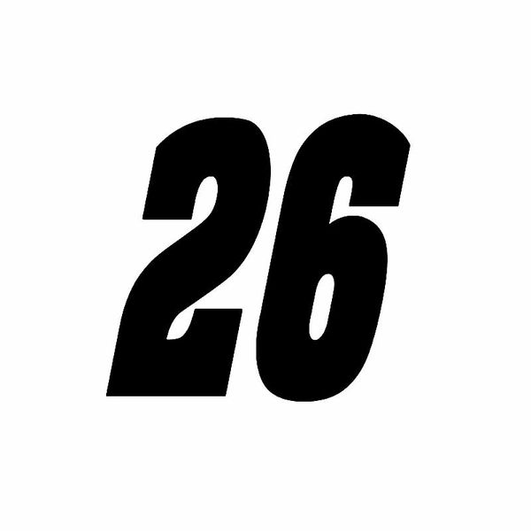 

15 см * 14.1 см. интересная гонка № 26 украшения виниловой автомобильной укладки автомобиля наклейка наклейка черного / серебра c11-0867