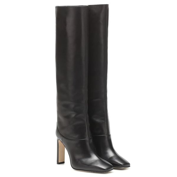 

brand design fashion women over the knee high heel boots shoes woman autumn winter black warm snow long boots woman plus size lj201130
