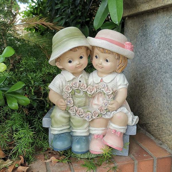 

decorative objects & figurines outdoor decoration figure sculpture garden kids yard resin crafts valentine's day gift home decore livin