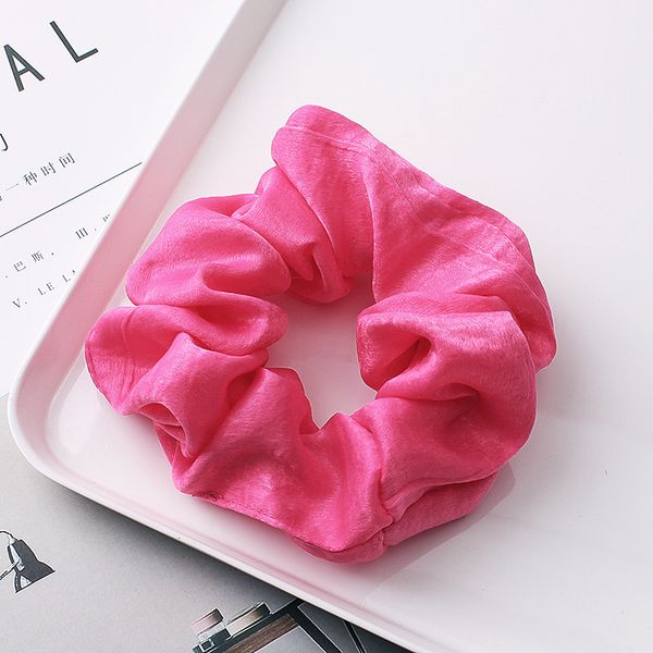 

solid scrunchies women elastic hair bands satin stretchy scrunchie girls headwear silky loop ponytail holder hairbands 5
