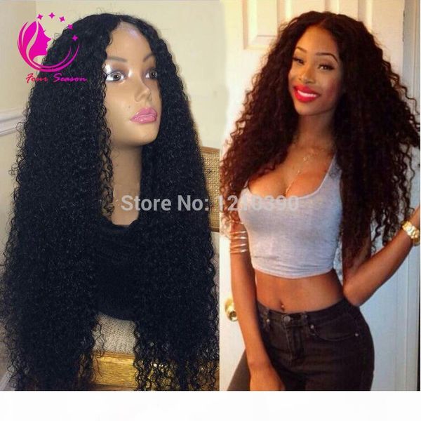 

virgin brazilian human hair u part wig 2x4 1x3 средняя сторона открытие kinky кудрявая u часть парик для черных женщин 7а, Black;brown