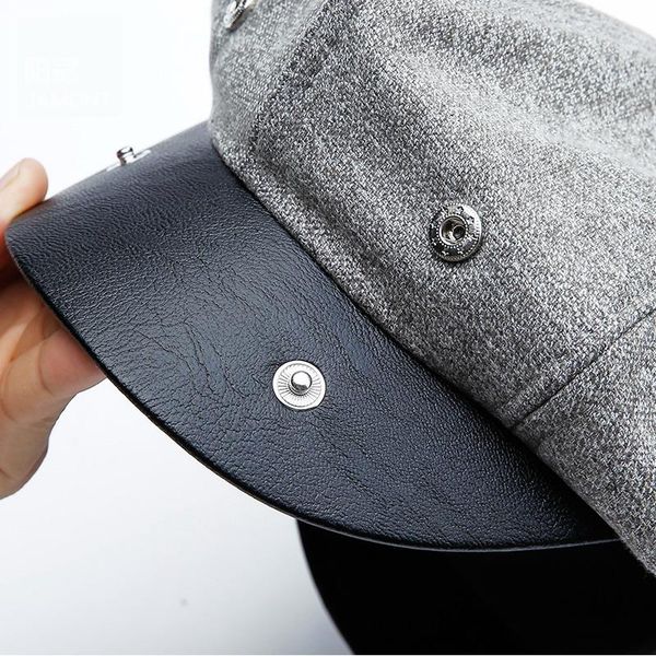 

jamont 2018 new autumn winter cap warm plus velvet newsboy cap for men women beret vintage bomber hat octagonal pu caps h wmtcql yyysports, Black;white