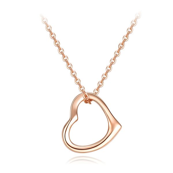 

925 sterling silver necklace female rose gold color heart-shaped clavicle