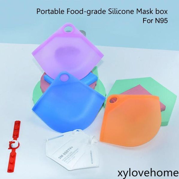 

portable food-grade silicone mask case face masks box holder container mask storage box organizer folder bag protective organizer anti dust