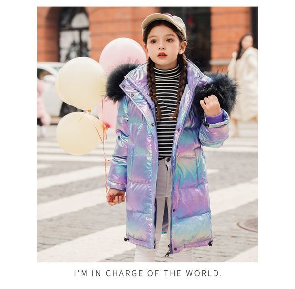 

children winter jackets girls snowsuit white duck down waterproof real fur hooded coat outwear gril kids, Blue;gray