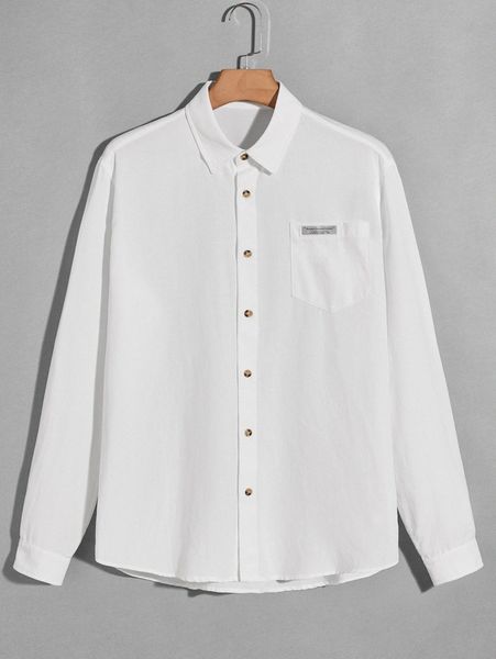 

men patch detail shirt n9rx#, White;black
