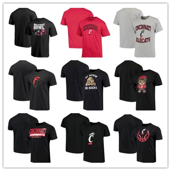 

short sleeve t-shirt cincinnati bearcats vs. virginia tech hokies military bowl matchup round neck fashion summer t-shirt, Gray;blue