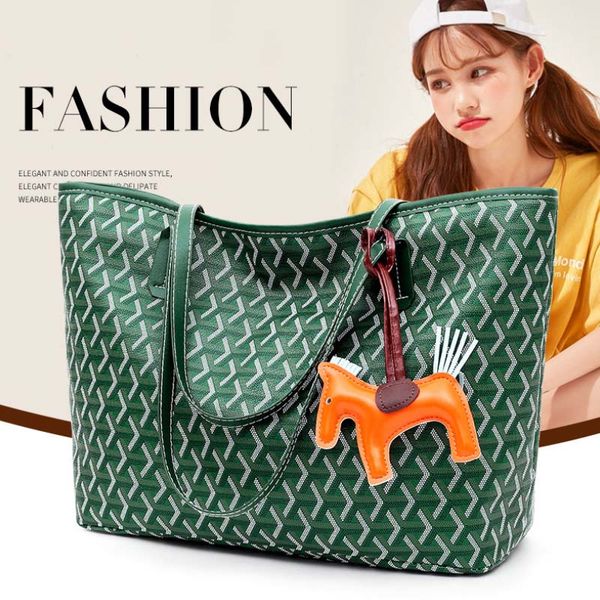 

new fashion classic tote bag women's fashion casual high-capacity korean dog tooth bag shopping bag shoulder handbag plus pendant