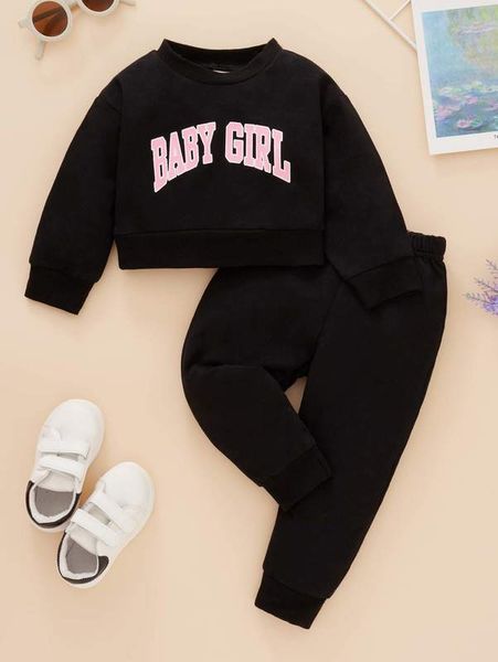

baby letter graphic pullover & sweatpants she01, White