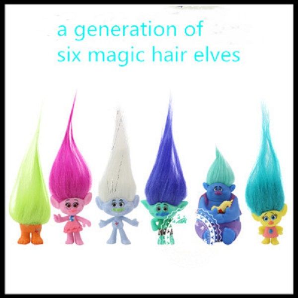 

6 hair combable fairy trolls ugly baby troll bobbi blanche doll hand-made doll ornament