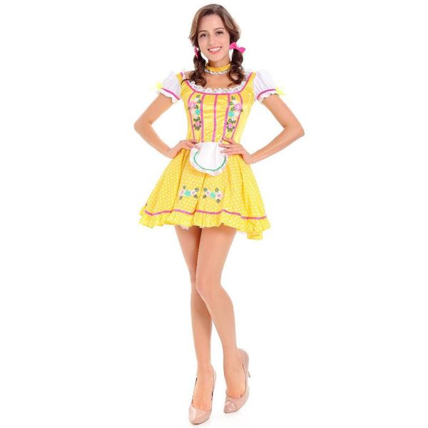 

2021 carnaval festival october beer girls costume oktoberfest maid uniforms german wench party fancy dress, Silver