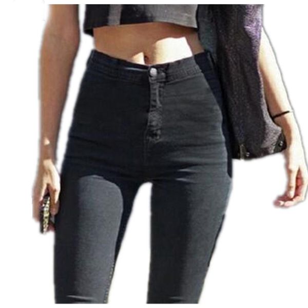 

women's jeans 2021 for women with high waist woman elastic plus size femme washed casual skinny pencil pants, Blue
