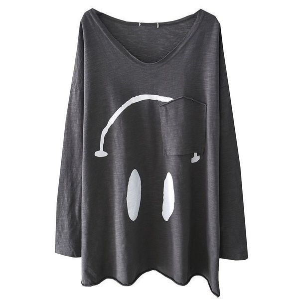 

new 2021 elegant dress down in v manga long female fall printed t-shirts fashion streetwear feminine pullover plus size 4xl y440, White