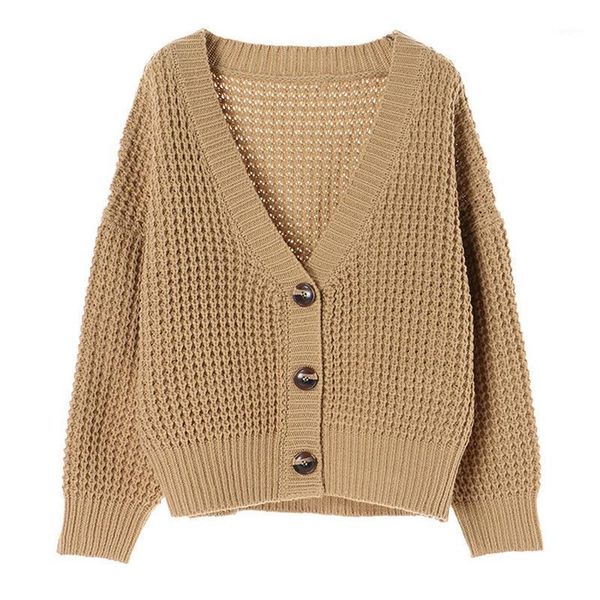 

2020 ins winter autumn women casual cardigans v neck casual woman sweater loose cardigans1, White
