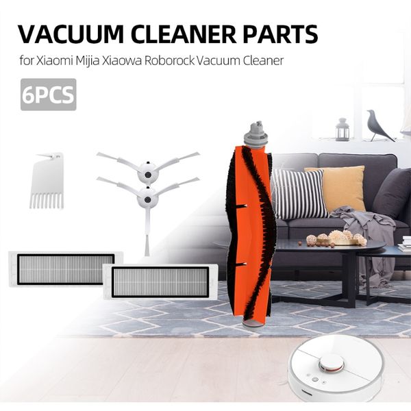

6 шт. hepa фильтр очистки щетки пылесос замена деталей для xiaomi mijia xiaowa roborock вакуумный очиститель f sqcksw