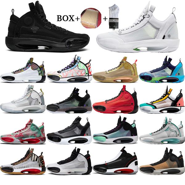 

new jumpman 34 men basketball shoes xxxiv rui hachimura heritage 34s infrared 23 zoo noah snow leopard black cat mens sports sneakers 40-47, White;red