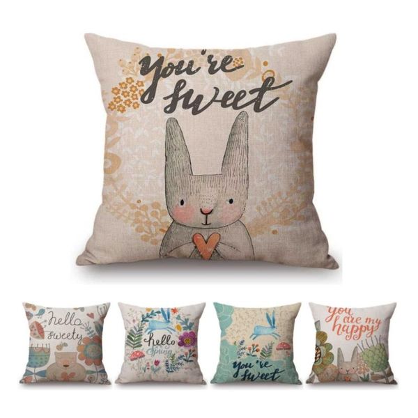 

cushion/decorative pillow cute cartoon kid's room decorative case cotton linen letters floral wreath car sofa cushion covers