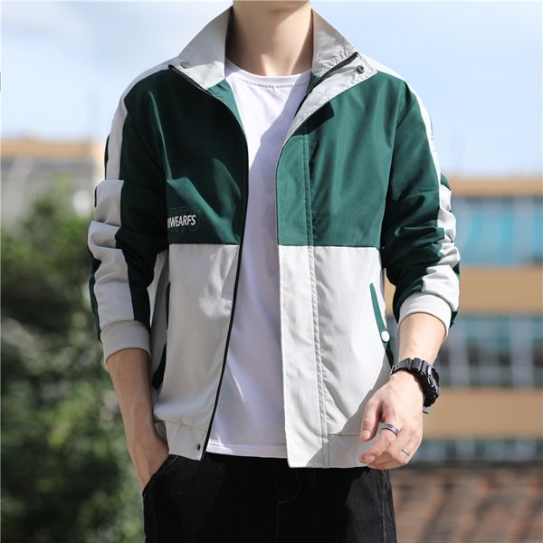 

2021 new autumn lightweight sports workout fashion coat letter printed colorblock men windbreaker jacket cwig, Black;brown