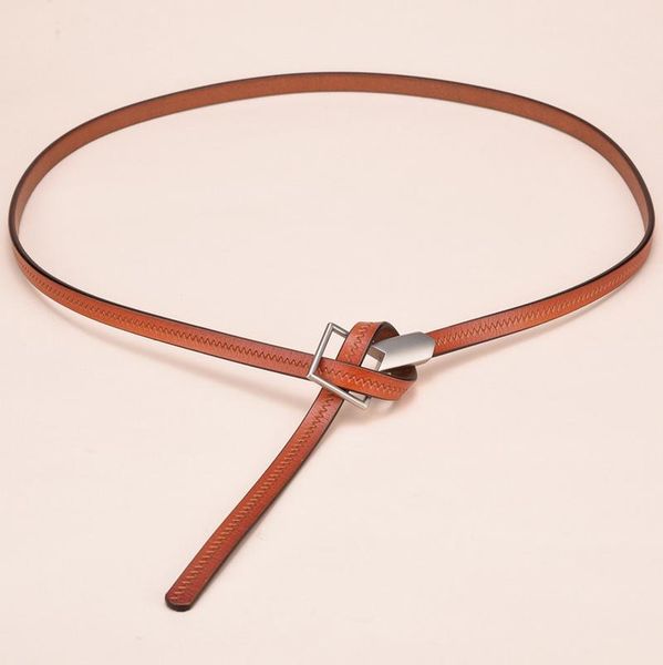 

новейшие галстуки узел натуральные кожаные ремни для женщин коскин тонкий cinturon mujer мода cintura донна настоящая кожаная завязанная тал, Black;brown