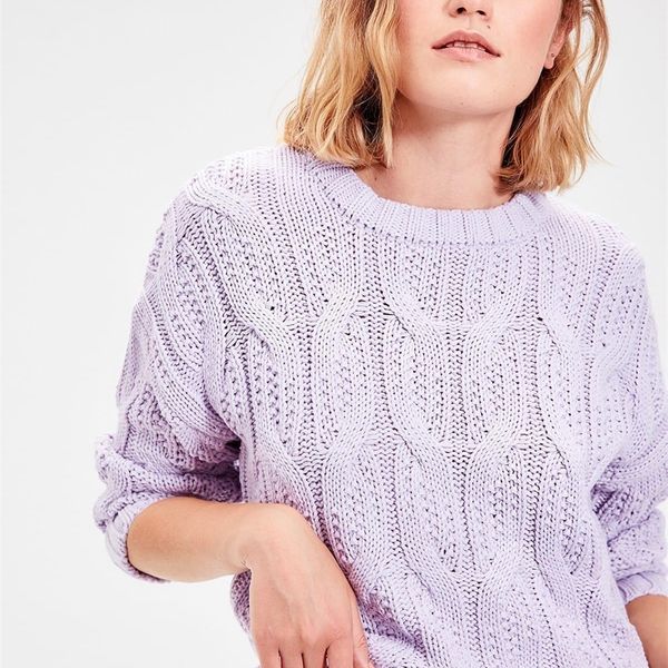 

trendyol lilac hair braided knitwear sweater twoaw20za0060 t200101, White;black
