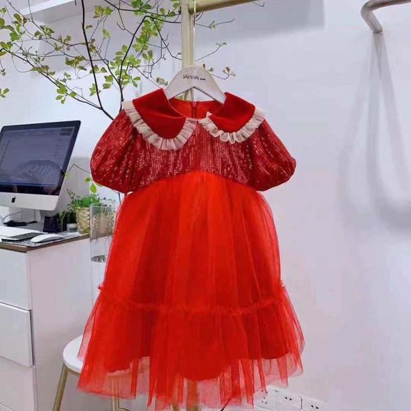 

short 2020 girls' new sve year drs korean princs solid winter red long skirt, Red;yellow