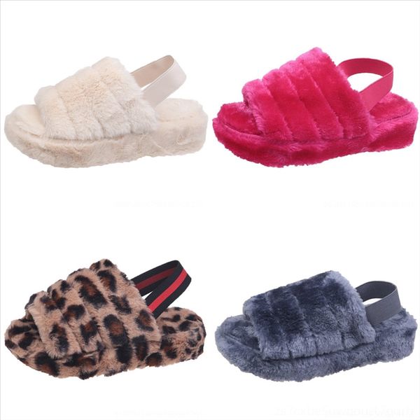 

qhu flowers furry slides for women home slippers plush warm for kid winter indoor new slides open toe open toe slip on soft slippers fur, Black