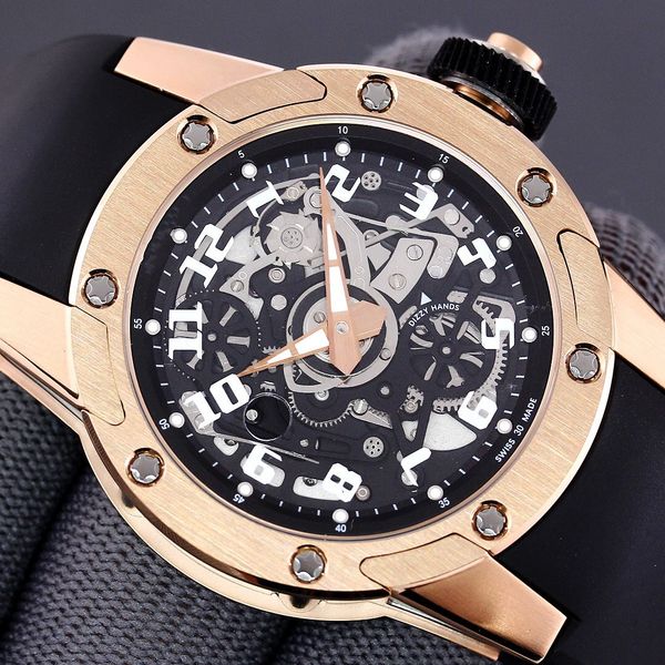 

v9 new rm63-01 men's wear automatic mechanical watch diameter 42.7mm thickness 11.7mm custom crma3 automatic mechanical movement open l, Slivery;brown