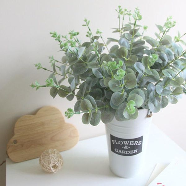 

artificial fake leaf eucalyptus green plant silk flowers nordic home decor fake plants for home shop garden party wall decor wmtakt