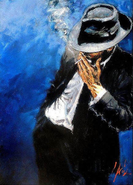 

man in black portrait art home decoration handpainted &hd print oil painting on canvas wall art canvas pictures 210102