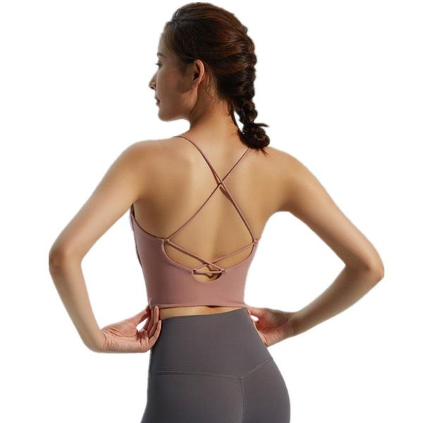 

myzyqg sports underwear back cross yoga bra women running bra with chest pad gym fitness workout lingerie my16, White;black
