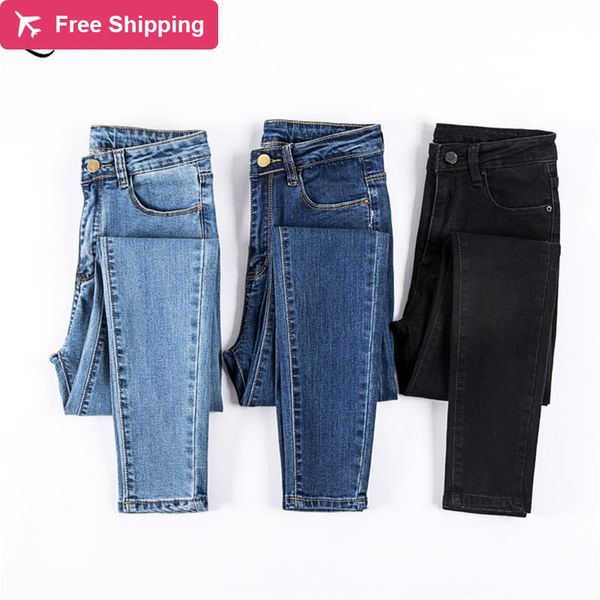 

breeze black colour brem trousers women in brim pants pencil of the large stretch, Blue