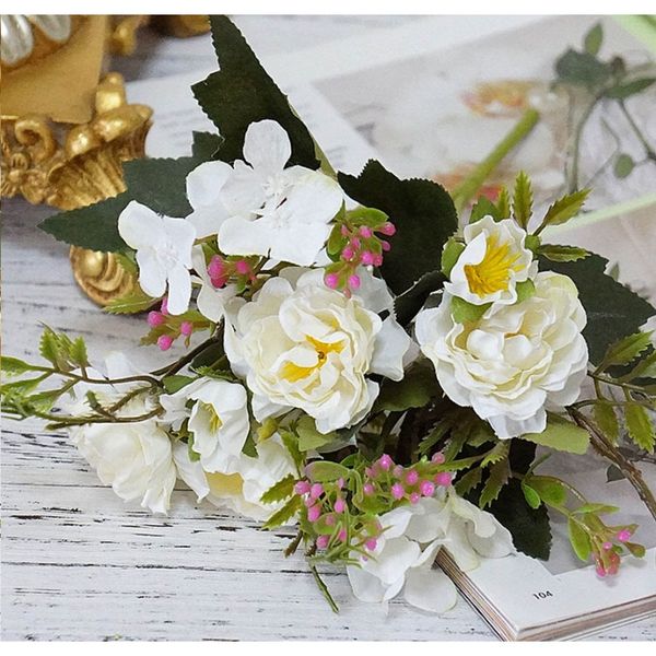 

artificial flowers rose silk flowers bouquet small peony fake flowers faux flores wedding home diy decoration valentine's day f jlllpq