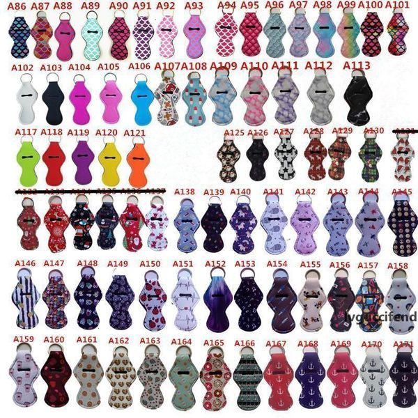 

girl 182 colors pattern printing holder chapstick lipstick keychain for party favors valentines giftqsmx