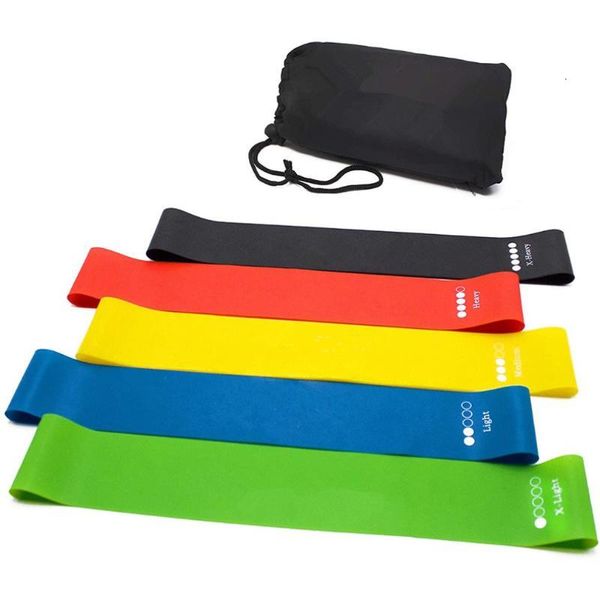 

5 pcs/set yoga tension band fitness resistance band elastic tension ring natural latex