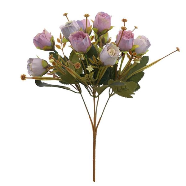 

decorative flowers & wreaths 1 bouquet home fake silk flower banquet party decor 30cm rose artificial 5 stem and 10flower heads