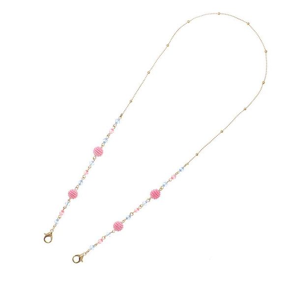 

adjustable anti-lost mask lanyard colorful beads chain necklace strap mask holder ear saver holder school supplies, Silver