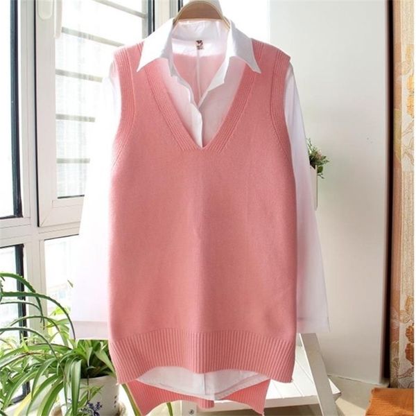 

sweater vest women spring autumn sleeveless pullover v-neck knitted wool vest waistcoat sherpa chalecos para mujer 201102, Black;white