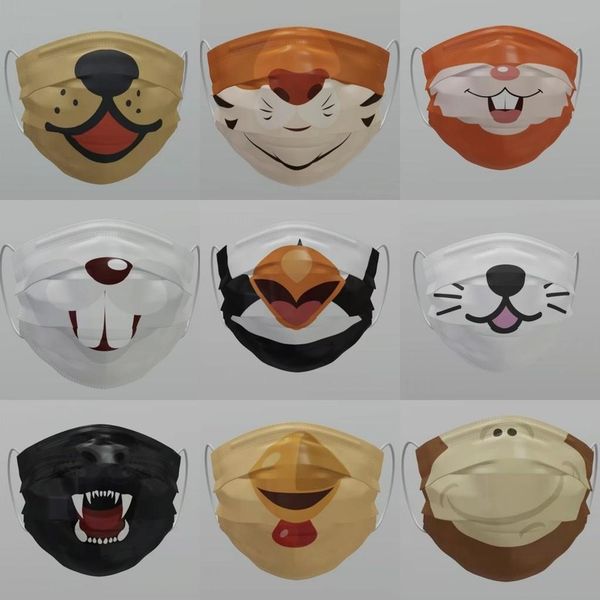 

funny cartoon animal dog customized designer masks kids face mask mouth cover reusable washable soft comfortable party mask