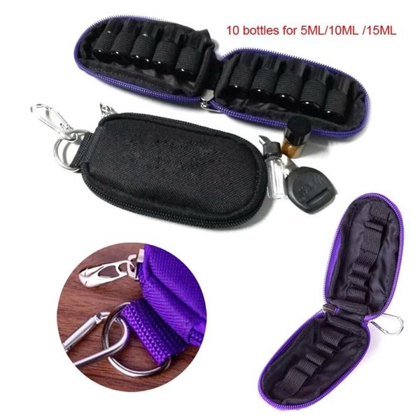 

storage bags 10 bottles 5ml/10ml/15ml essential oil bag holder portable travel carrying case pouch for traveling sturdy double zipper