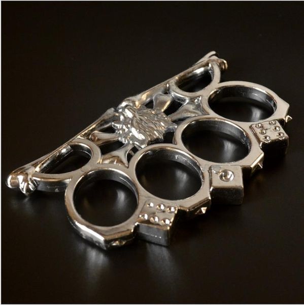 

21 self-defense weapon black wolf head iron four-fingered tiger hand clasp fist clasp tiger finger martial arts glove hand support ring 85