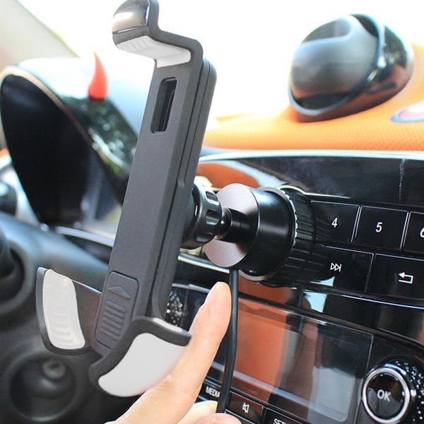 

4fds2awmini portable fixed mobile car phone holder navigation charging mount for smart 453 model forfour fortwo