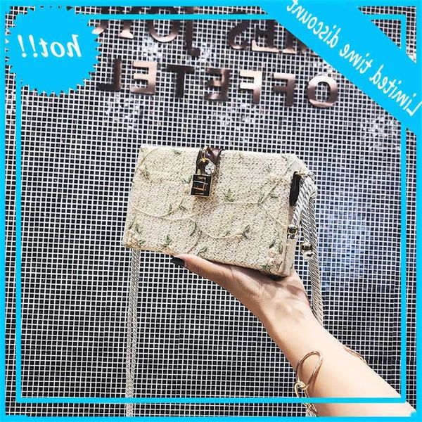 

2019 south korea new trend straw woven small square fashion shoulder slant across lady bag