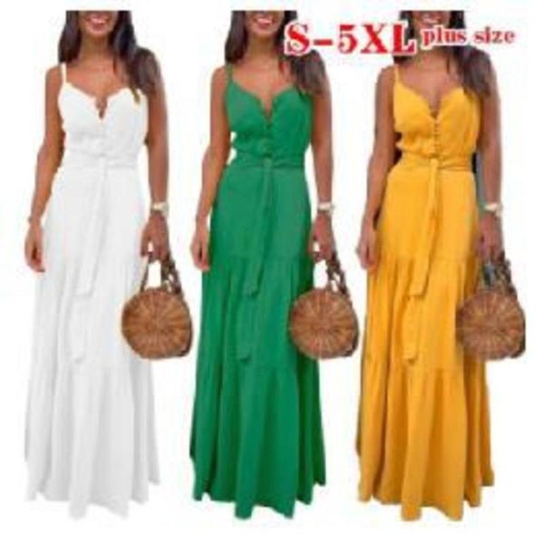 

women's new summer personalized button 2019 v-neck splicing sling dress, Black;gray