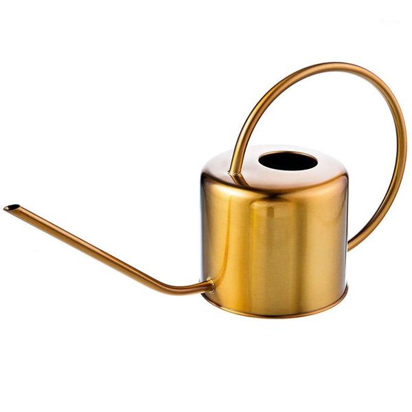 

watering can golden garden stainless steel 1300ml small water bottle easy to use handle perfect for watering plants flower1