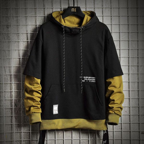 

Men's hooded sweatshirt, lettered street cloth, hip hop style, Harajuku, 2021, Black