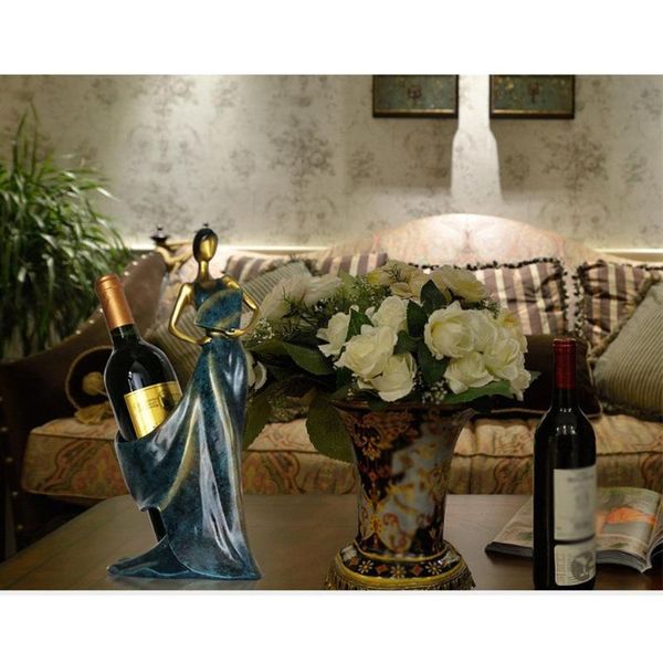 

Creative Home Decorative Figurines Ornaments Modern Wine Take Minimalist Creative Craft Fan Wedding Rack Decoration Blue Be T3S7