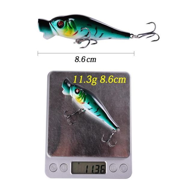 

1pcs popper fishing lure 86mm 11.3g trolling wobblers bait water bass isca artificial hard bait fishin jllawh