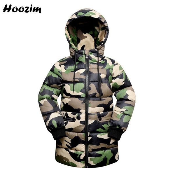 

new camouflage long jacket for boys 6-12 years fashion hooded parka children winter military coat for girls kids outerwear y200901, Blue;gray