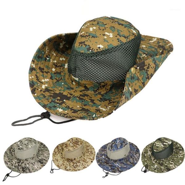 

men women cycling caps fisherman's hat sun holiday digital fisherman cap for outdoor sports camouflage polyester + mesh1, Black